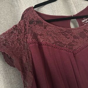 Torrid Burgundy Lace Blouse